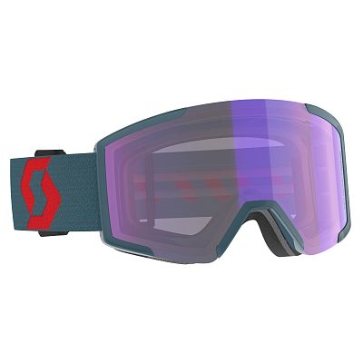 Превью Фотохромная горнолыжная маска Маска горнолыжная SCOTT Shield LS Neon Red/Aruba Green/Blue Chrome (277836-7411307)